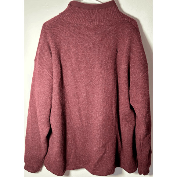Vtg Carraig Donn Ireland Full Zip Burgundy Cardigan Sweater 100% Pure Wool XXL - Picture 10 of 12